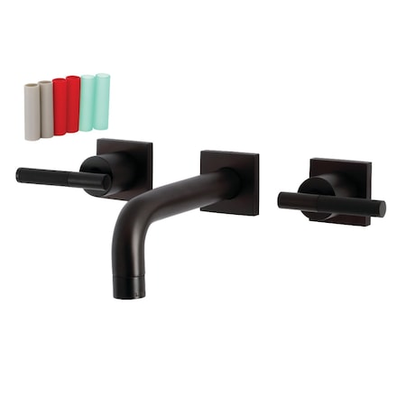 Kingston Brass KS6125CKL Two-Handle Wall Mount Bathroom Faucet, Oil Rubbed Bronze KS6125CKL